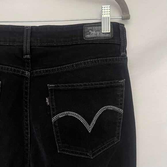 LEVI'S Mid Rise Skinny Jeans Womens 10 S/C Black Grunge Streetwear Embroidered - Picture 6 of 12